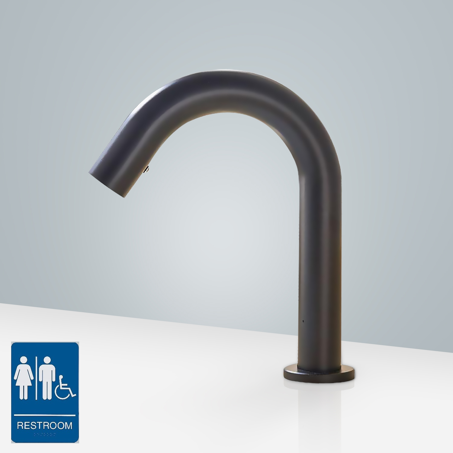 Fontana Brio Commercial Matt Black Touchless Volume Automatic Sensor Hands Free Faucet